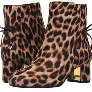 Tory Burch Animal Print Ankle Booties